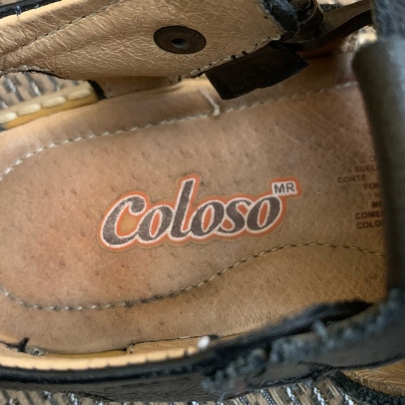 Children’s Coloso Black Leather Sandals - Picture 9 of 11